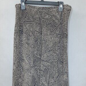 Woman's Long Skirt Size XL Pullon, Lightweight, Dark Brown/Beige, Elastic Waist